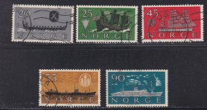 Norway # 382-386, Norwegian Shipping Industry, Used Set, 1/2 Cat.