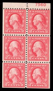 MOMEN: US STAMPS #463a PLATE BOOKLET PANE MINT OG NH LOT #84344