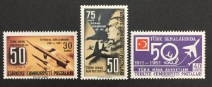 Turkey 1961 #1515-7, Turkey Air Force, MNH.