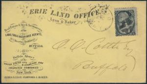 #73 ON ERIE LAND OFFICE ADVERTISING COVER BUFFALO, NEW YORK -- XF -- BS139