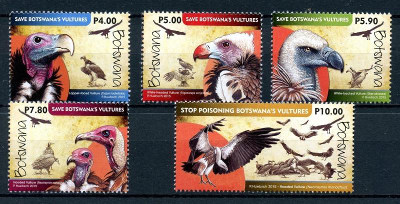 Botswana 2015 MNH Vultures 5v Set Birds Stamps