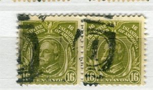 PHILIPPINES; 1911-20s early Personalities issue fine used 16c. Pair