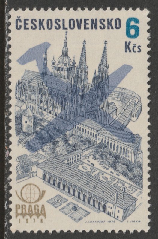 1976 Czech Rep - Sc C88 - MH VF - 1 single - Prague Castle and St Vitus Cath.