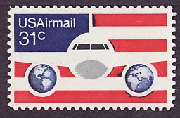 C90 Plane, Globes & Flag mint single