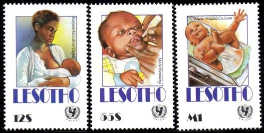 Lesotho - 1990 UNICEF Child Survival Campaign Set SG 981-983