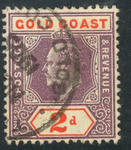 GOLD COAST 1904-07 KEDVII 2d Violet And Red Orange Portrait Issue Sc 51 VFU