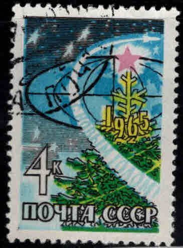 Russia Scott 2969 Used New Year 1965 stamp