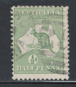 Australia 1913 Kangaroo and Map 1/2p Scott # 1 Used