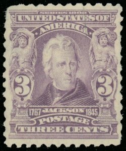 US SCOTT #302 3¢, Mint-F/VF-OG-NH, Rounded Corner at Top Left, SCV $140.00! (SK)