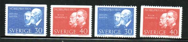 Sweden Sc 689-92 1965 Nobel Prize Winners stamp set mint NH