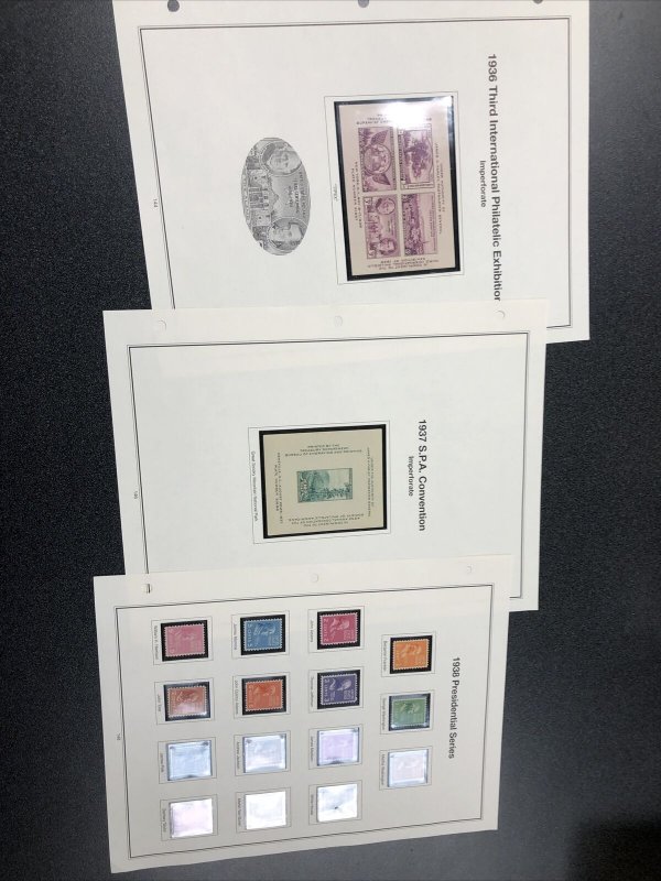 US Collection On Paper Mint & Used , Hinged & Never Hinged Catalogue Value $380+ 