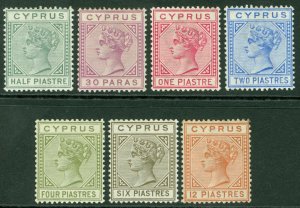 SG 31-37 Cyprus 1892-94. ½pi-12pi. A fine fresh lightly mounted mint set of 7...