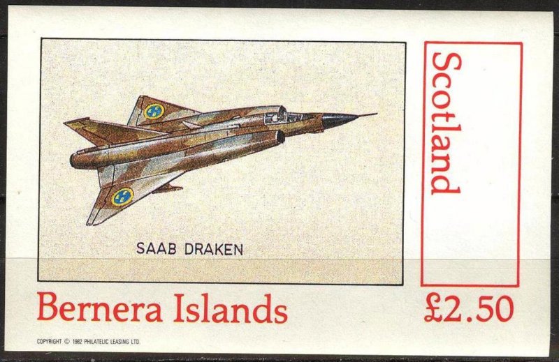 {B148} Bernera Scotland Aviation Airplanes (2) S/S 2,50£ MNH Cinderella !!