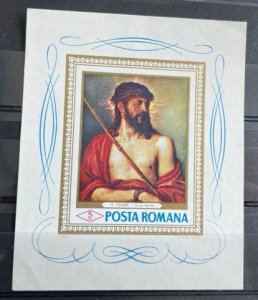 (831) ROMANIA 1968 : Sc# 2006 ECCE HOMO - NO GUM AS ISSUED VF S/S IMPERFO