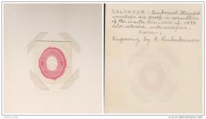 O) 1890 EL SALVADOR, 1ST, ORIGINAL PROOF, ENGRAVED PLATE III