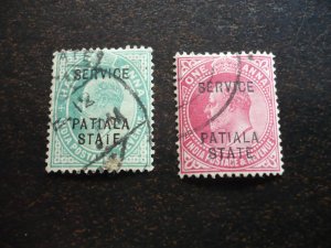 Stamps - Patiala State - Scott# O20, O21 - Used Partial Set of 2 Stamps