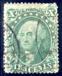 US Stamp Scott #33 Used with +$125 Brown Cancel SSCV $305