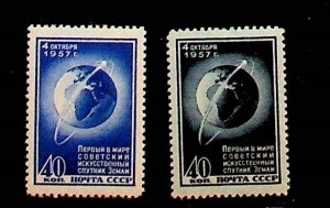 RUSSIA Sc 1992-3 NH ISSUE OF 1957 - SPACE - SPUTNIK 1