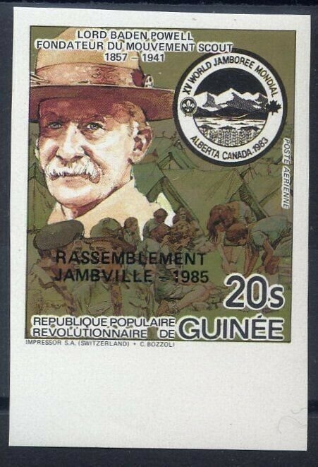 1985 Scouts Guinea World Jamboree BP Imperf ovpt gold