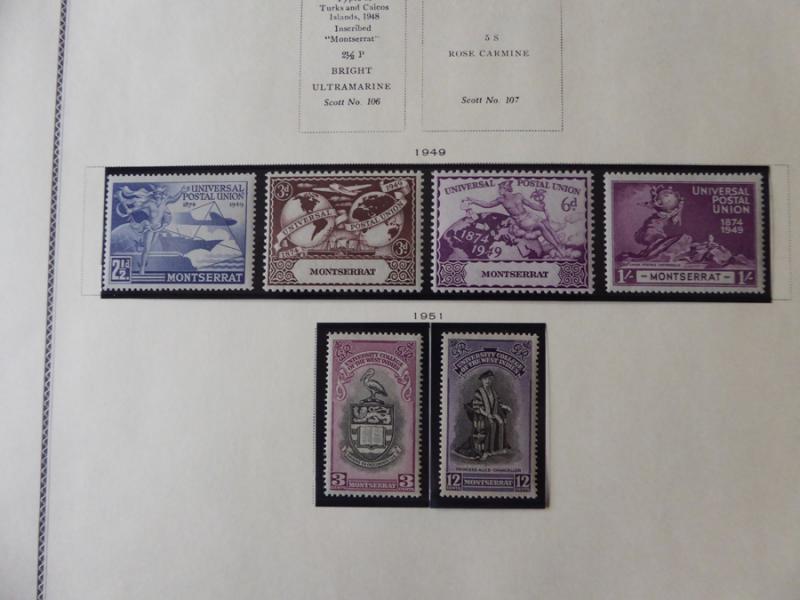 Montserrat 1903-1954 Mint/Used Stamp Collection on Scott Int Album Pages