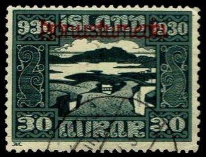 1930 Iceland #O60 Official Overprinted in Red - Used - F/VF - CV$52.50 (E#1994)