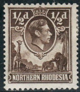 Northern Rhodesia  #26a  Mint H CV $1.00 perf 12½ x 14