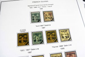 COLOR PRINTED FRENCH COLONIES [x13] 1859-1947 STAMP ALBUM PAGES (141 ill. pages)