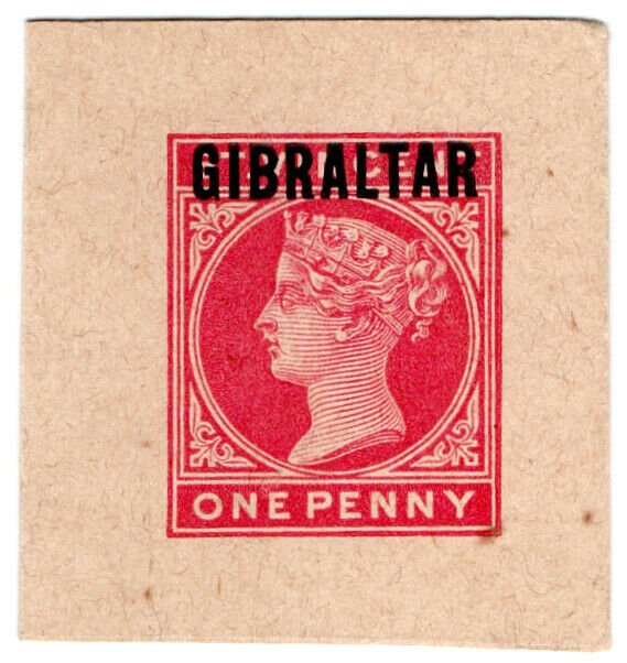 (I.B) Gibraltar Postal : St Vincent Overprint 1d (postal stationery die)