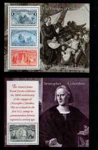 ALLYS STAMPS US Plate Block Scott #2624-9 1c-$5 Columbus S/S [6] MNH [W42-43]