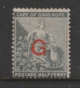 Griqualand West a COGH 0.5d with large red G overprint MH