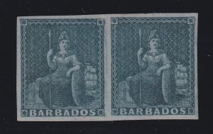 Barbados, Scott 3a (SG 4a), MLH pair, w/ 1977 Brandon cert