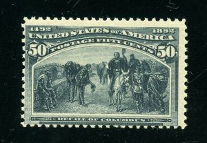 UNITED STATES SCOTT#240 50c COLUMBIAN FINE MINT NEVER HINGED--SCOTT VALUE $1250