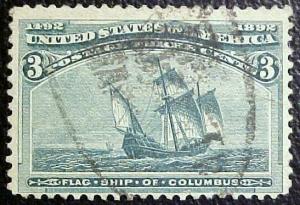 US  #232 3c Columbian Used Nice!