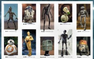 US 5573-82c Modern Imperf Star Wars Droids Block of 10