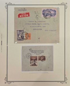 O) 1938 FRANCE, RHONE  POULENC,  PERSONAL CORRESPONDENCE, MONOPLANE OVER PARIS,