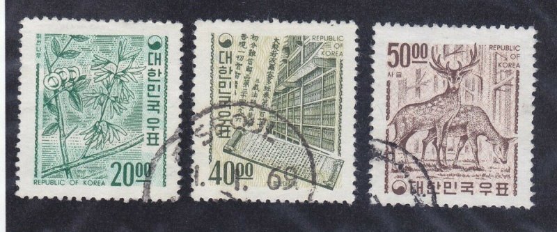 Korea 582-84 Used 1967 Redrawn Set (Inscribed Republic of Korea) Set