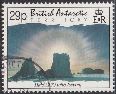 British Antarctic Territory 1992 used Sc #199 29p Halo with iceberg