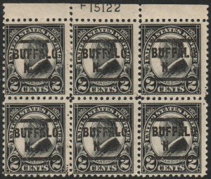 US #610 PLATE BLOCK, F/VF used, seldom seen used, very nice!