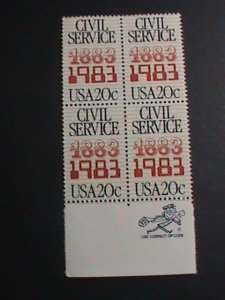 ​UNITED STATES-1983 SC#2053 CIVIL SERVICE   MNH BLOCK OF 4 VERY FINE