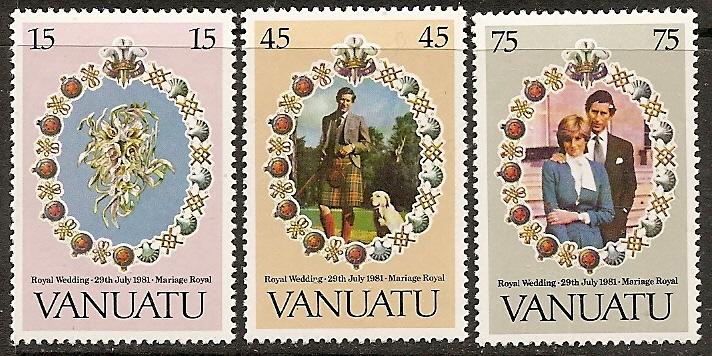 Vanuatu 308-10 MNH 1981 Royal Wedding