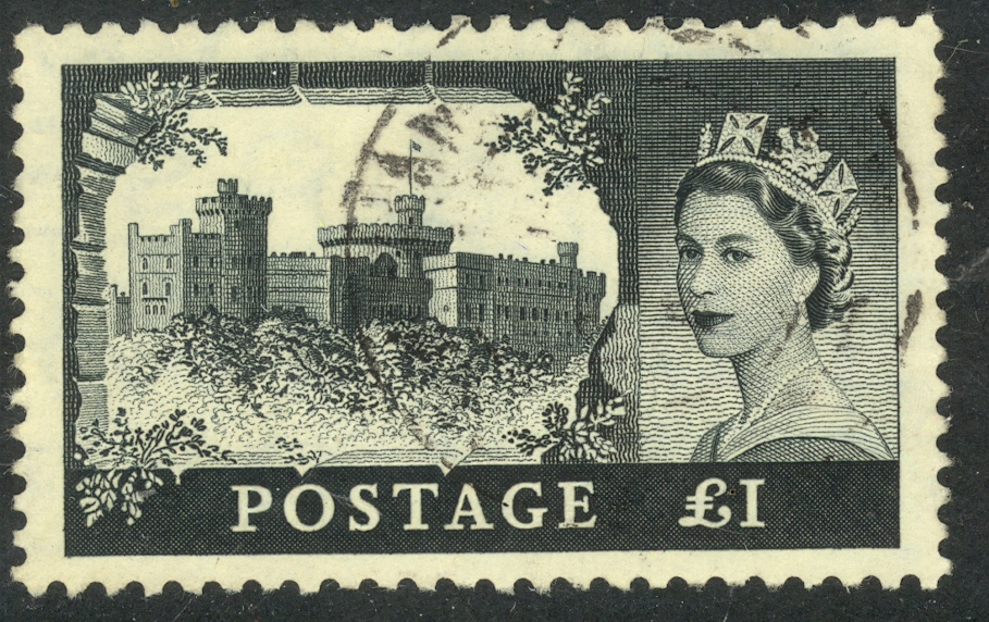 Great Britain 1955 QE2 £1 Windsor Castle Sc 312 VFU | Great Britain ...