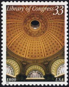 SC#3390 33¢ Library of Congress Single (2000) MNH