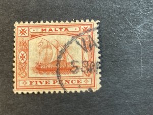 MALTA # 16-USED----BROWN/RED ----1899