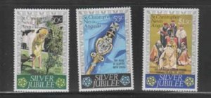 ST. KITTS- NEVIS #332-334 1977 QEII SILVER JUBILEE MINT VF NH O.G aa+