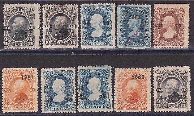 MEXICO 10 Perf Hidalgos - various values & overprints......................A3022