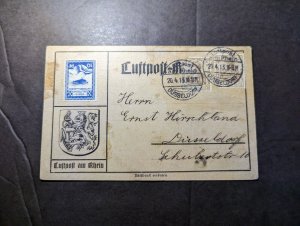 1913 Germany Early Airmail Postcard Cover Dusseldorf Round Trip