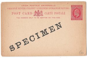 Orange Free State 1902 1d Postal Card H&G36 'Specimen' ovpt g-fine unused, sma 
