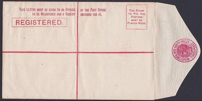 NEW SOUTH WALES QV 3d registered envelope unused...........................53752