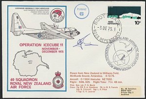 NEW ZEALAND ROSS DEPENDENCY 1975 signed flight cover ex Scott Base..........H706