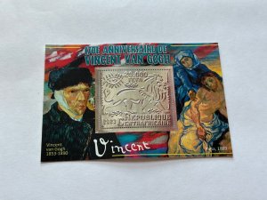 Art, Van Gogh 2023 year 6 blocks Foil. Silver perforated  NEW MNH**